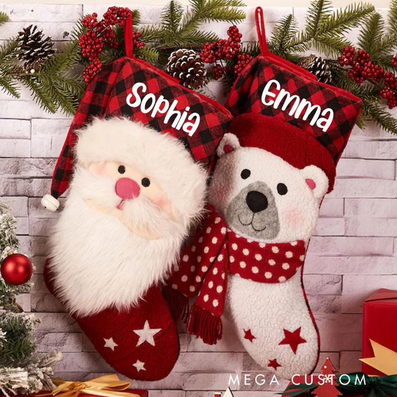 Personalized Family Stockings Holiday Stocking 3D Christmas Stocking Gift for Family
