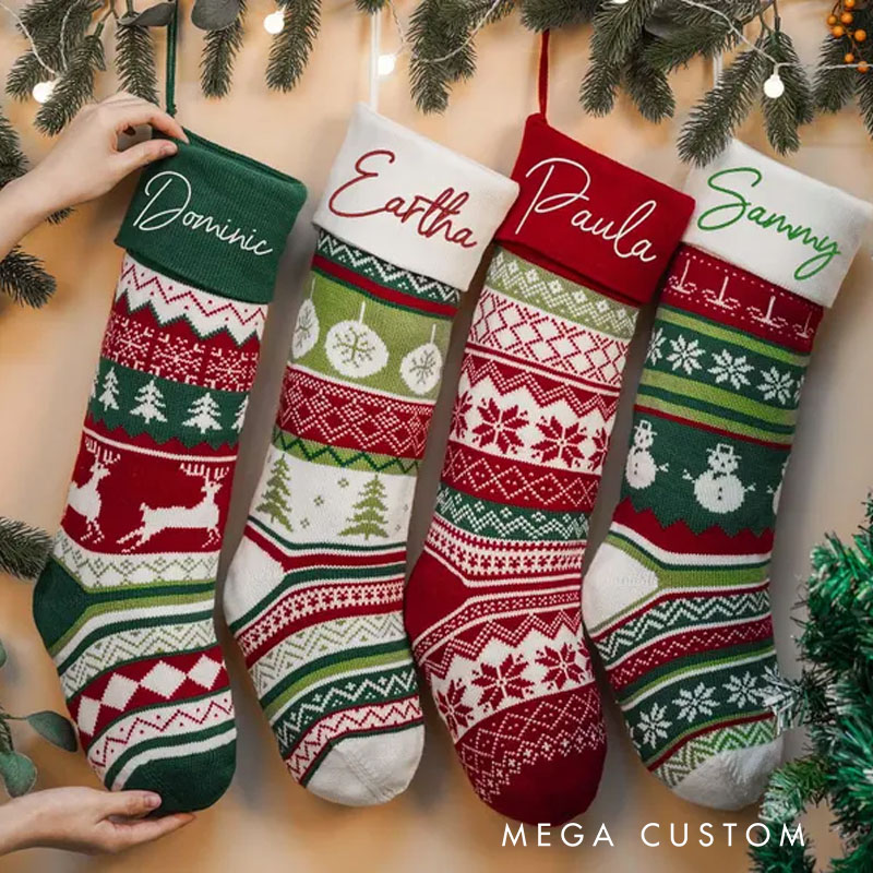 Personalized Embroidered Family Holiday Stockings Christmas Gift for Family Holiday Decor