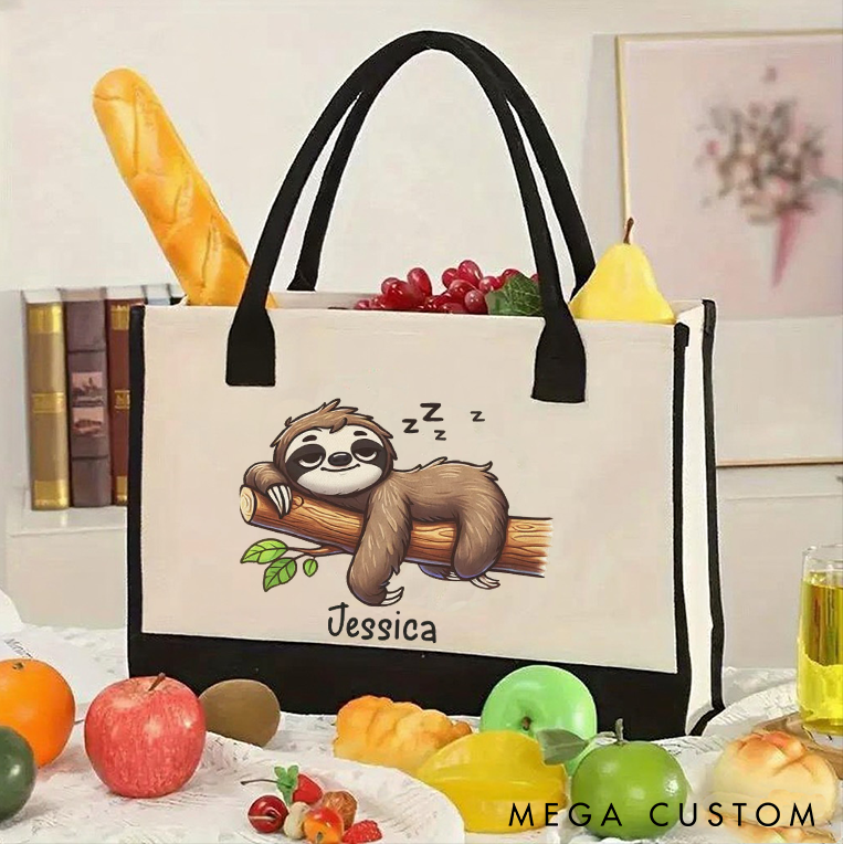 Personalized Sloth Yoga Tote Bag Sloth Lover Gift Yoga Gift Funny Sloth Bag Perfect for Yoga Gym Travel and Daily Use