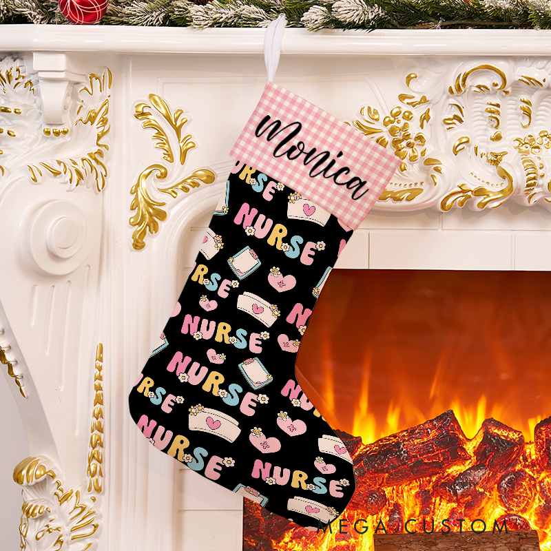 Personalized Nurse Themed Christmas Stocking