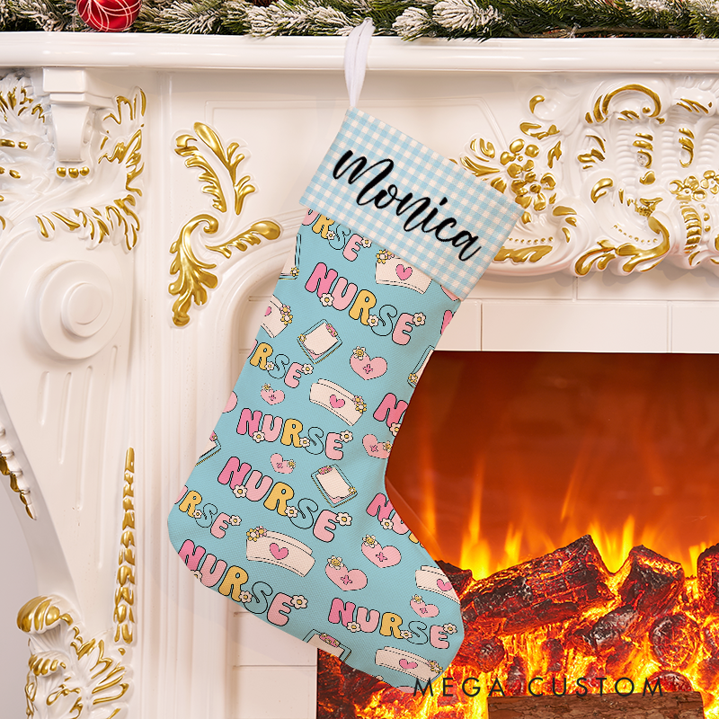 Personalized Nurse Themed Christmas Stocking