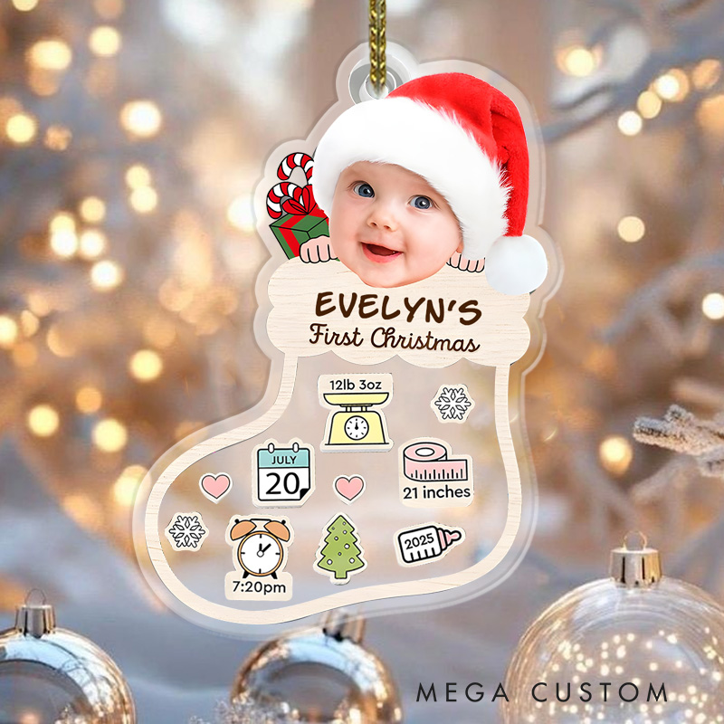 Personalized New Baby Gift 2D Baby Photo Ornament Newborn Gift