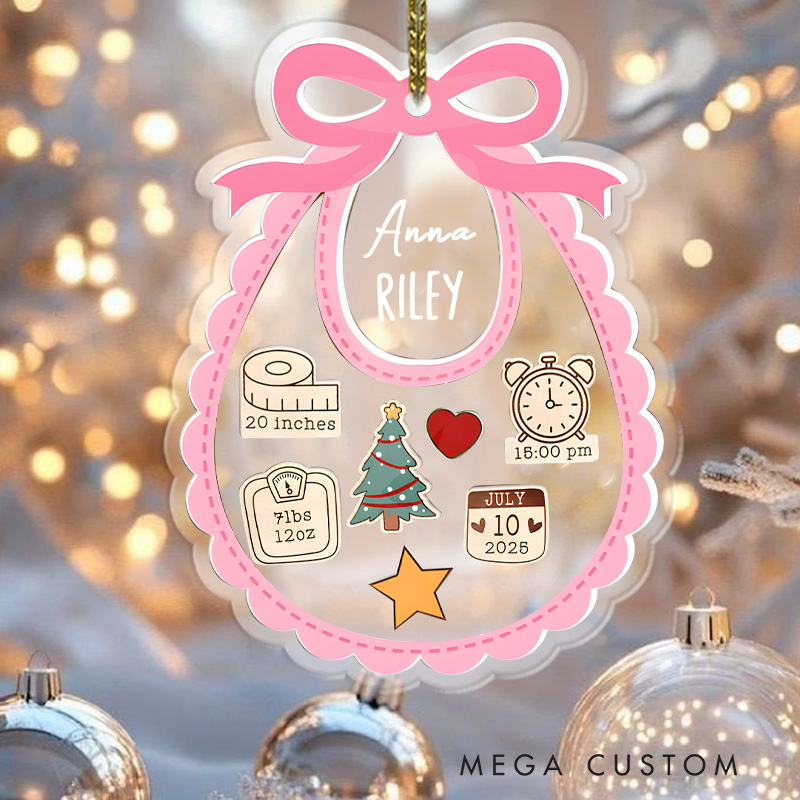 Personalized Baby's First Christmas Ornament: 4D Shaker Ornament