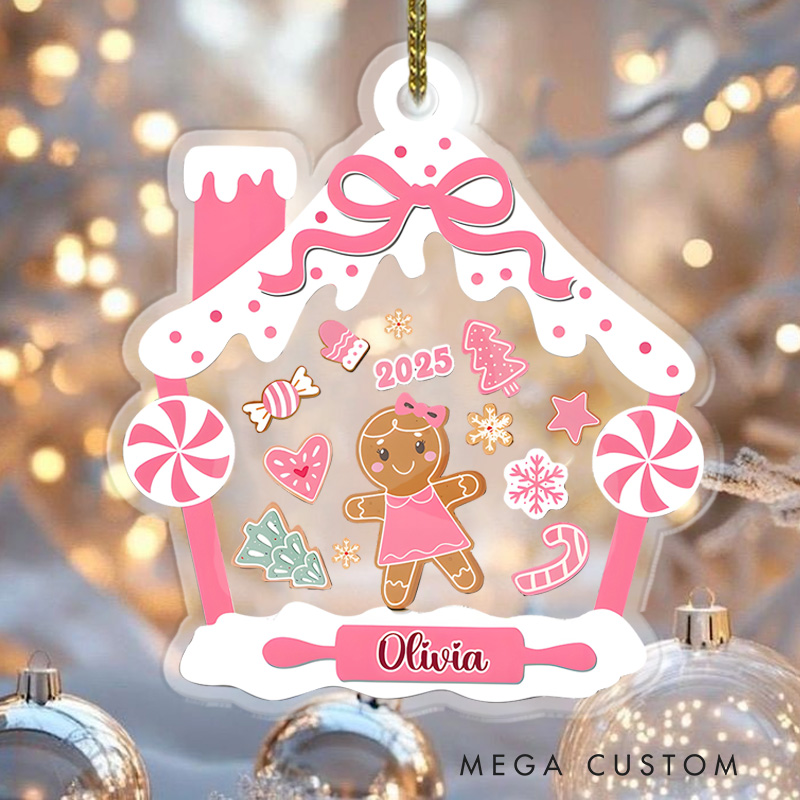 Personalized Gingerbread Ornament for Kids 2D Boys Girl Ornament