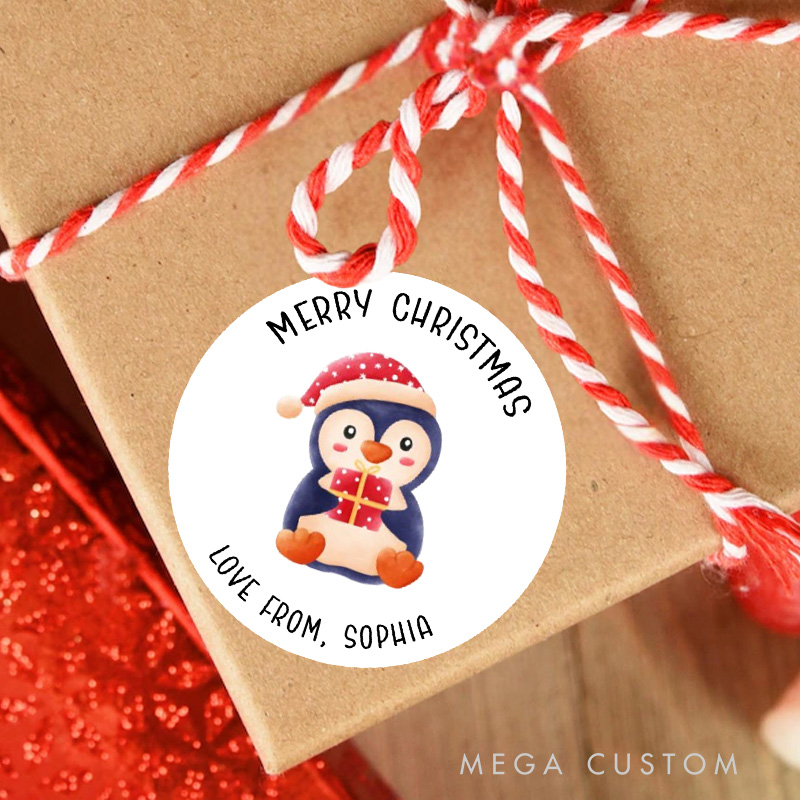 Personalized Santa Claus Brings Joyful Wishes from XX Christmas Gift Tags