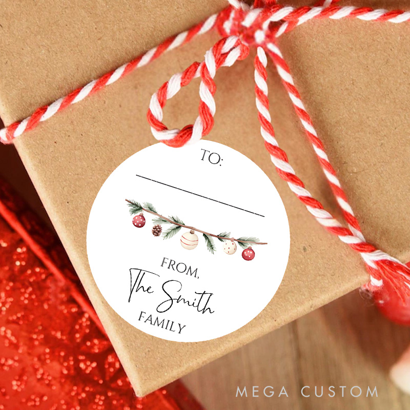 Personalized Rustic Charm from the XX Family Holiday Greetings Christmas Gift Tags