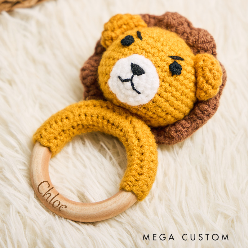 Personalized Classic Name Engraved Wooden Toy for Babies Minimalist and Sophisticated Baby Wooden Rattle Gift for New Baby