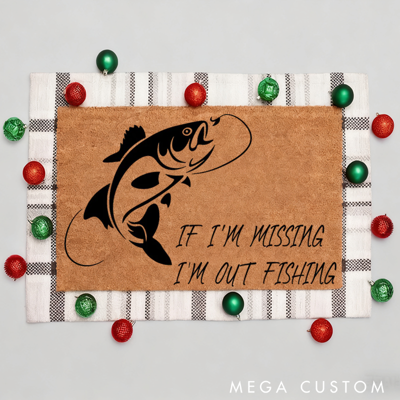 Personalised Welcome Mat Unique Gift Rug Home Decor Outside New Home Gift Perfect Gift for Fishing Lover Outdoor Decor Durable and Non-Slip Mat