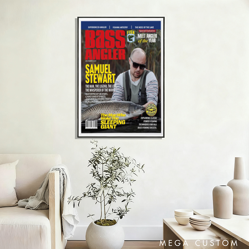 Personalized Fishing Magazine Cover Fishing Gifts for Men Fly Fishing Gifts for Him Fishing Dad Gift Angler Funny Fisherman Gift Perfect Gift for Fishing Lover