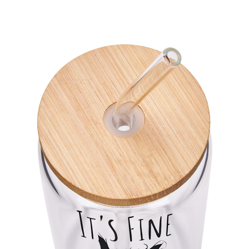 Personalized It's Fine I'm Fine Funny Cat Glass for Humor and Stress Relief Unique Glasse Cup