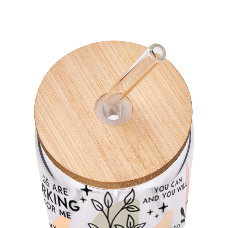 Personalized Manifest Daily Mantra Floral Engraved Glass for Positive Vibes and Mindfulness Glasse Cup