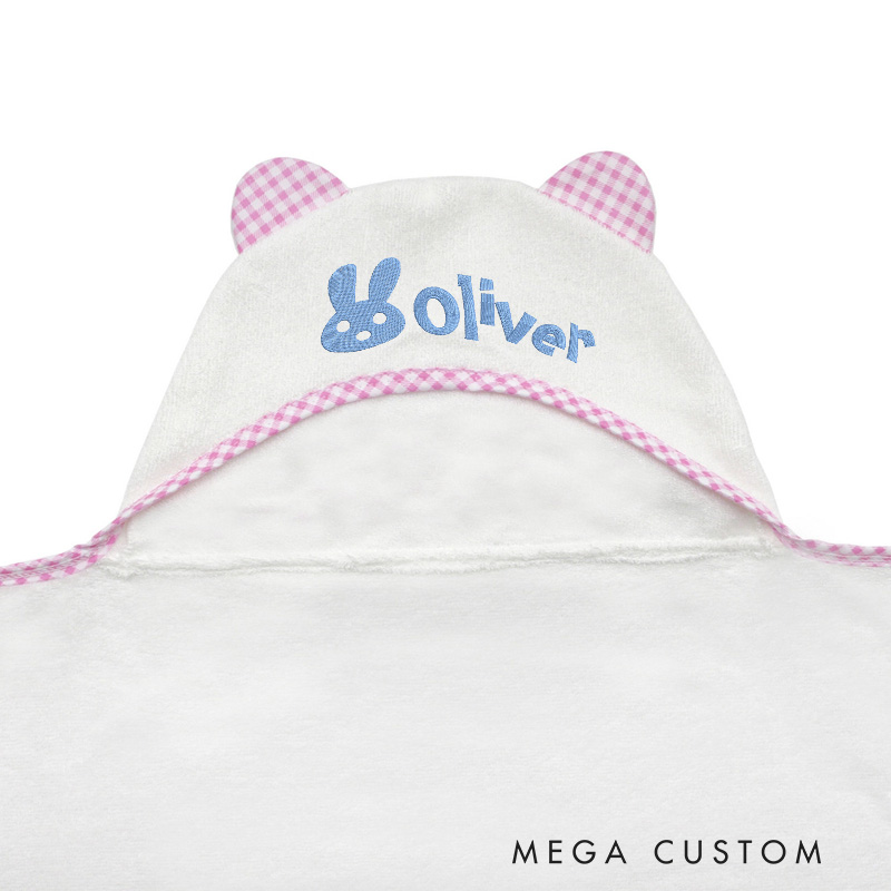 Personalized Baby Towel for Kids with Fun Ear Details and Soft Fabric Perfect for Bath Time
