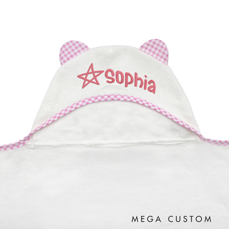 Personalized Embroidered Baby Towel for Infants Featuring Soft Cotton Material and Customizable Name Option