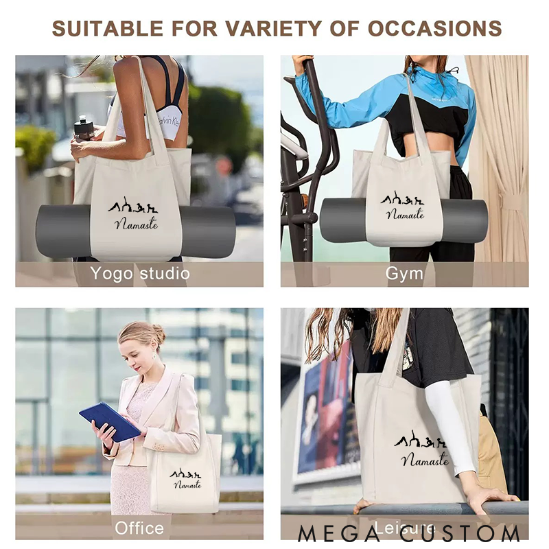 Personalized Yoga Mat Tote Bag Yoga Mat Bag with Yoga Action Design Pilates Bag Meditation Bag Perfect for Yoga Lover