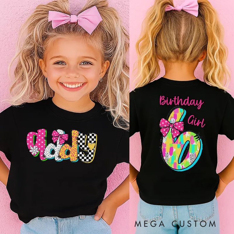 Personalized Birthday Shirt Girl Kids T-Shirt with Name for a Groovy Celebration