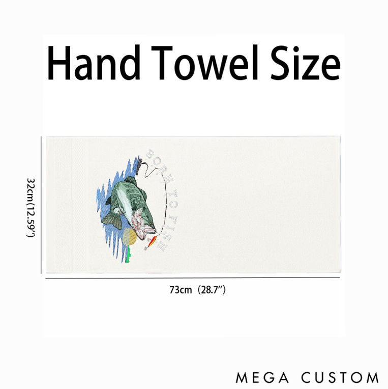 Personalized Fly Fishing Bass Embroidered Towels Durable Fishing Towel with Vibrant Fish Design Hand Towel and Washcloth Perfect for Fishing Lover and Outdoor Enthusiast
