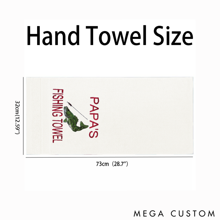 Personalized Fishing Towel Soft and Absorbent with Embroidered Text Perfect for Fishing Enthusiast