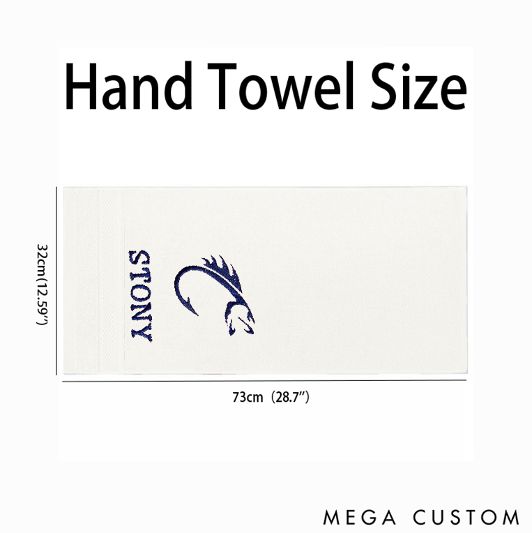 Personalized Fishing Hand Towel Grommet Fishing Microfiber Sports Towel Custom Boating Towel Fishing Gift Perfect for Fishing Lover