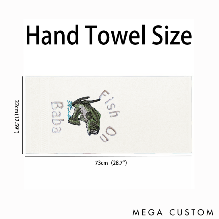 Personalized Fishing Embroidered Hand Towel Fishing Towel Bass Fishing Towel Fisherman Gift Perfect Gift for Fishing Lover