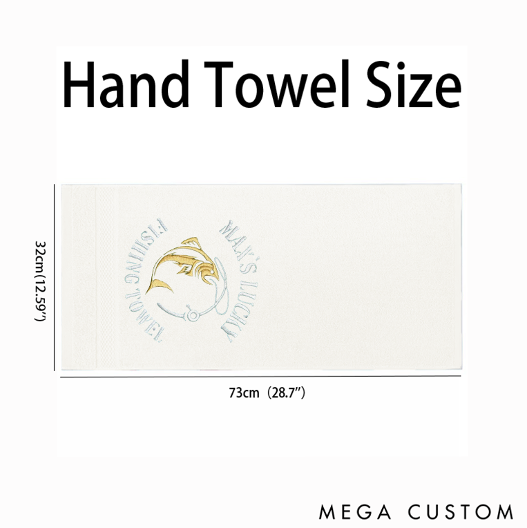 Personalized Fishing Towel Lucky Fishing Towel Embroidered Design Fishing Gift for Fisherman Perfect Gift for Fishing Lover