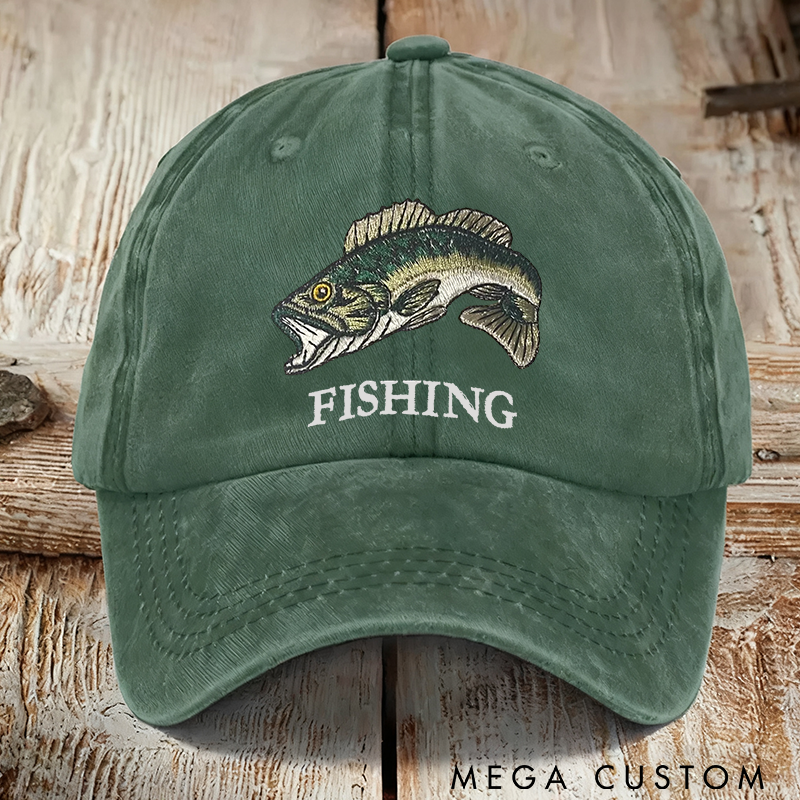 Personalized Fishing Hat with Embroidered Fish Design Perfect for Angler Outdoor Adventure and Fishing Enthusiast Gift