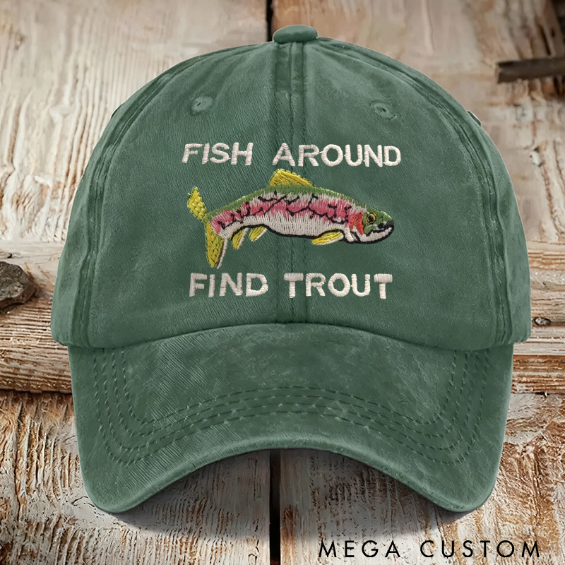 Personalized Fishing Hat Trout Fishing Hat for Husband Fishing Gift for dad Gift for Fisherman Fly Fishing Gift for Husband Custom Fishing Hat