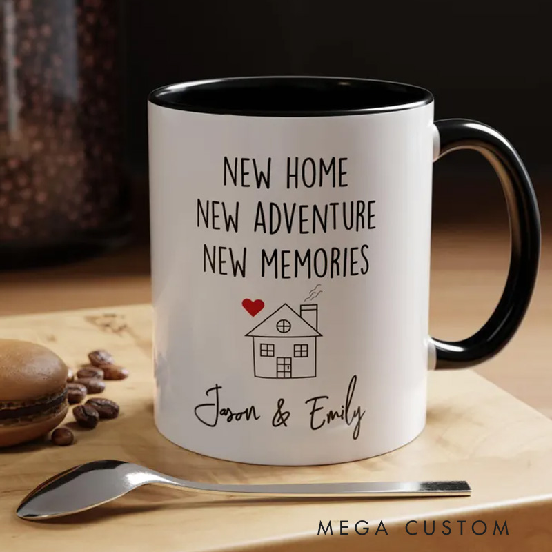 Personalized New Home Mug Housewarming Gift for Couples Custom New Adventure Coffee Cup New Memories Moving In Present