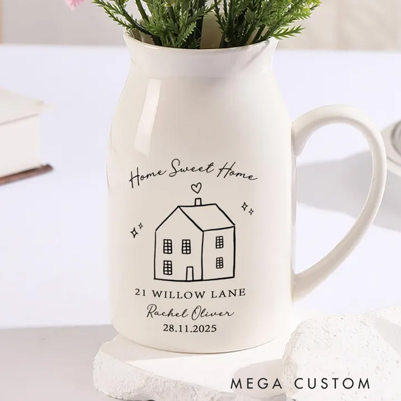 Personalized First Home Vase New Home Vase Personalised New Home Gift First House Ornament Moving In Gift Couples Gift