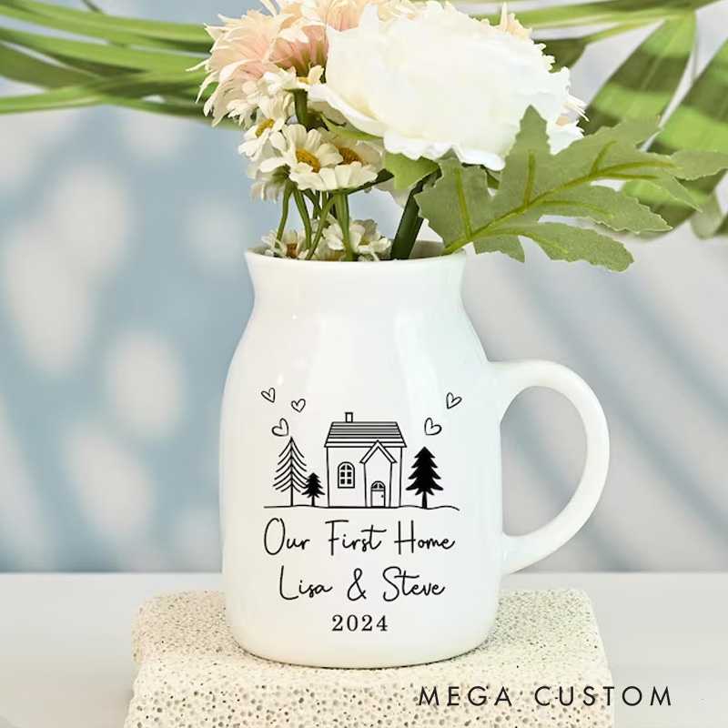 Personalized Flower Vase for a New Home Occasion Moving In Gift for Friends Housewarming Gift Idea for Couples Neighbors Gifts for Newlyweds