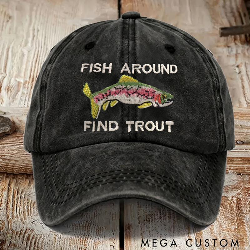 Personalized Fishing Hat Trout Fishing Hat for Husband Fishing Gift for dad Gift for Fisherman Fly Fishing Gift for Husband Custom Fishing Hat