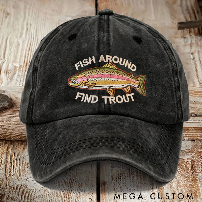 Personalized Fishing Hat Embroidered Hat Washed Cotton Fishing Cap Perfect for Outdoor Adventure and Fishing Lover