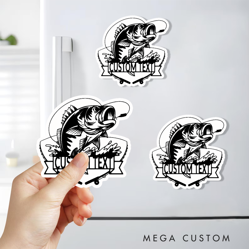 Personalized Fishing Fridge Magnet Strong Magnetic Design Unique Fish Art Perfect for Fishing Lover and Home Decor Gift