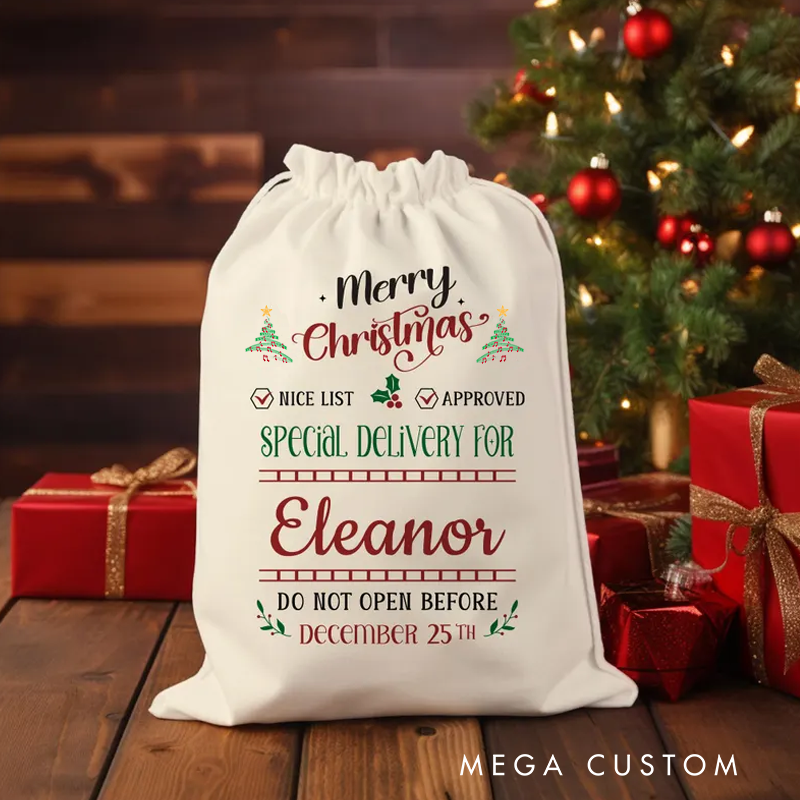 Personalized Christmas Sack Custom Christmas Bag Christmas Tote Bag Christmas Gift Bags Santa Sack Christmas-Personalized Gift Bag