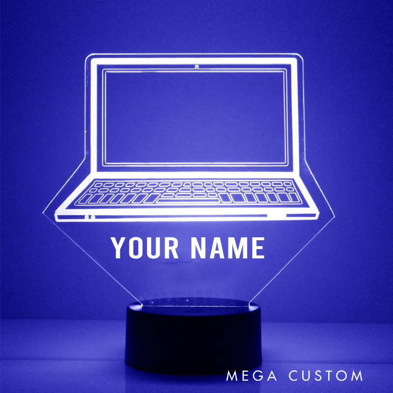 Personalized Laptop Light up Sign Best Tech Gift for Programmer Computer Technology  IT Geek Lover