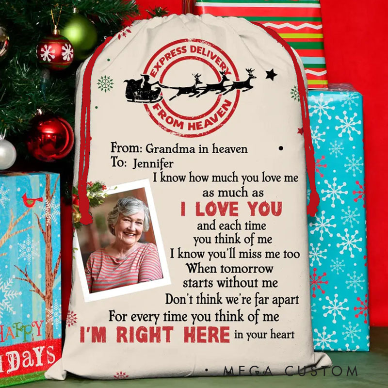 Personalized Memorial Santa Sack Memorial Gift Idea for Christmas I Know How Much You Love Me