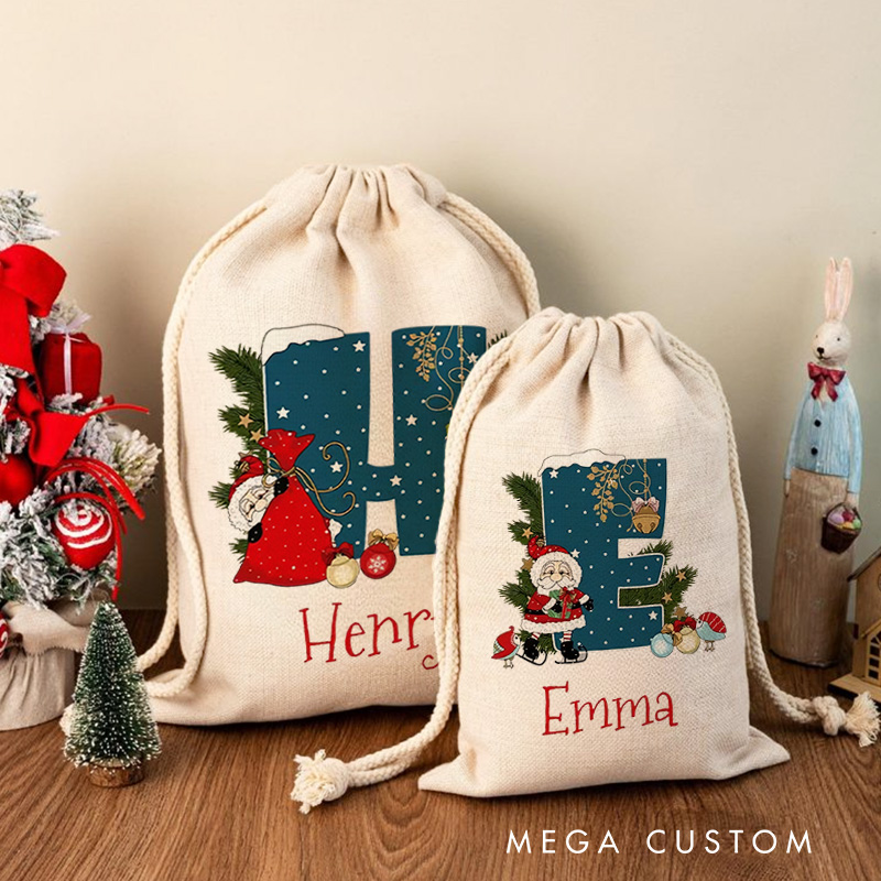Personalised Canvas Santa Sack Christmas Gift Bag Large Santa Gift Bag for Holiday Presents Xmas Gift Bags