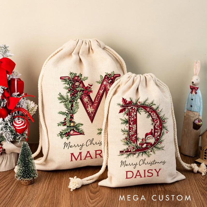 Personalised Canvas Santa Sack Christmas Gift Bag Large Santa Gift Bag for Holiday Presents Xmas Gift Bag