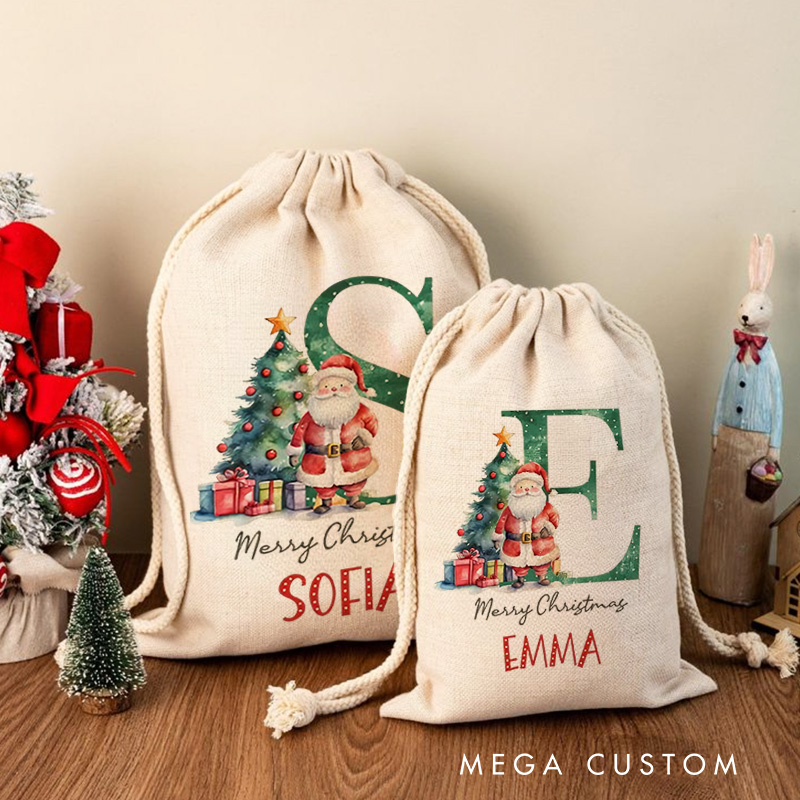 Personalised Canvas Santa Sack Christmas Gift Bag Large Santa Gift Bag for Holiday Presents Xmas Gift Bags
