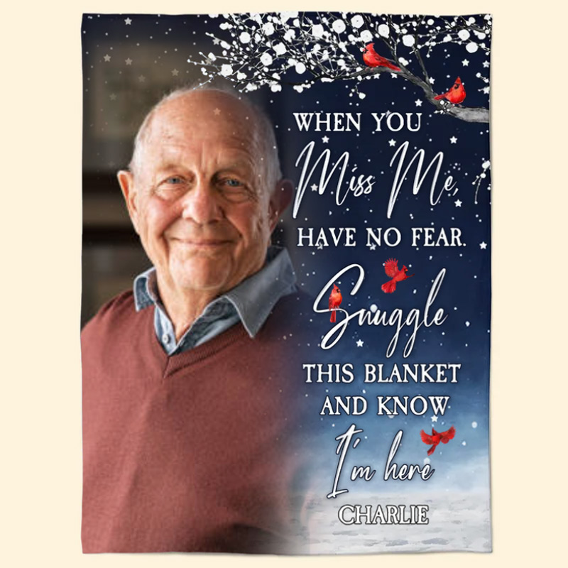 Personalized Photo Blanket Snuggle This Blanket Memorial Blanket for Loss of Loved One