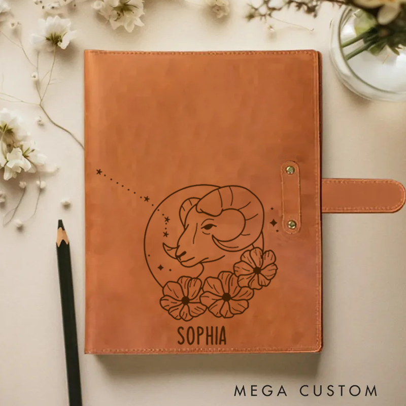 Personalized Zodiac Sign Custom Journal Birthday Gift Month Zodiac Gift Journal Notebook Astrology Gift