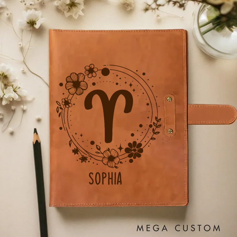Personalized Zodiac Journal Zodiac Notebook Birthday Gift Month Zodiac Gift Journal Notebook Astrology Gift