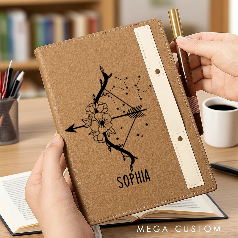 Personalized Zodiac Sign Custom Journal Birthday Gift Month Zodiac Gift Journal Notebook Astrology Gift