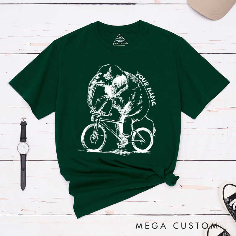 Personalized Elephant Cyclist T-Shirt for Humorous Outdoor Adventures Riding Cycling Biking Enthusiasts