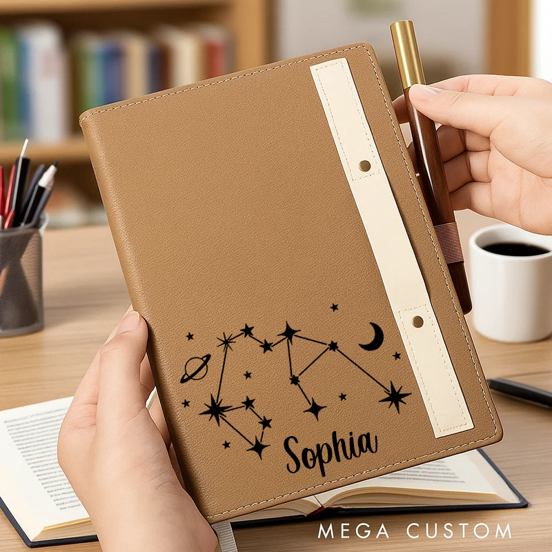 Personalized Zodiac Journal Zodiac Notebook Birthday Gift Month Zodiac Gift Journal Notebook Astrology Gift