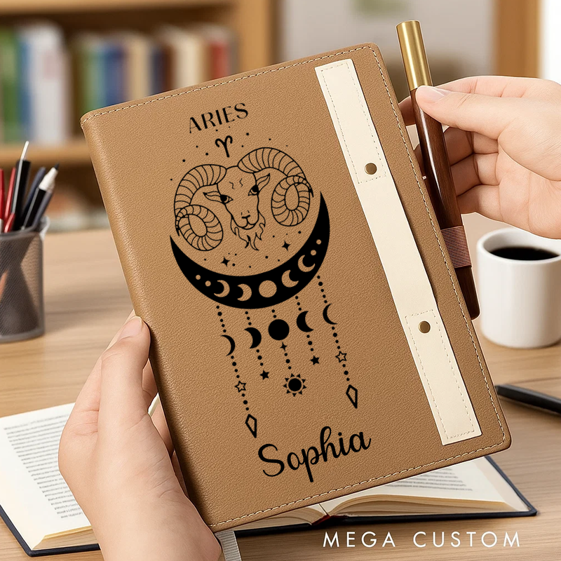 Personalized Zodiac Journal Hardcover Astrology Notebook Writing & Journaling Zodiac Sign Journal Notebook