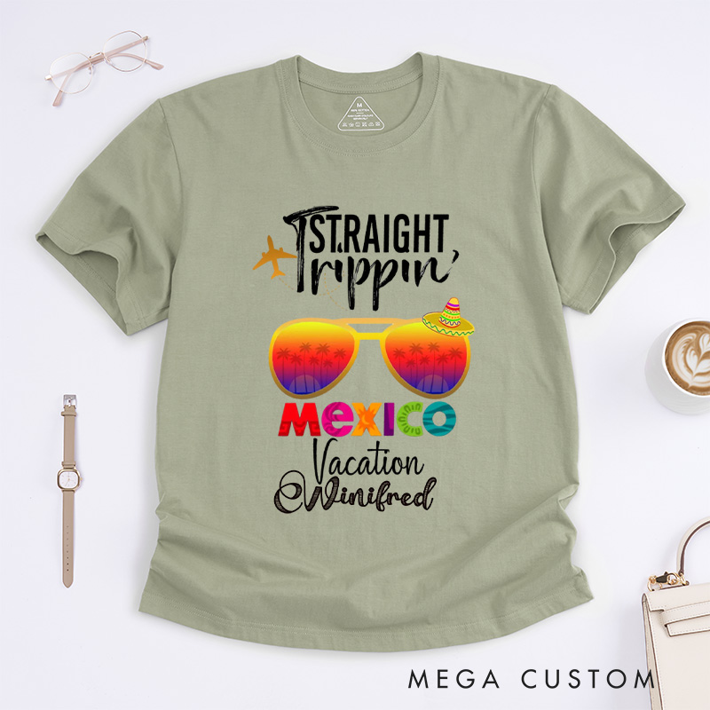 Personalized Mexico Classic T-Shirts Trip Shirt Vacation Tee Trendy Shirt Customized Name Shirt Tee Gift For Traveler