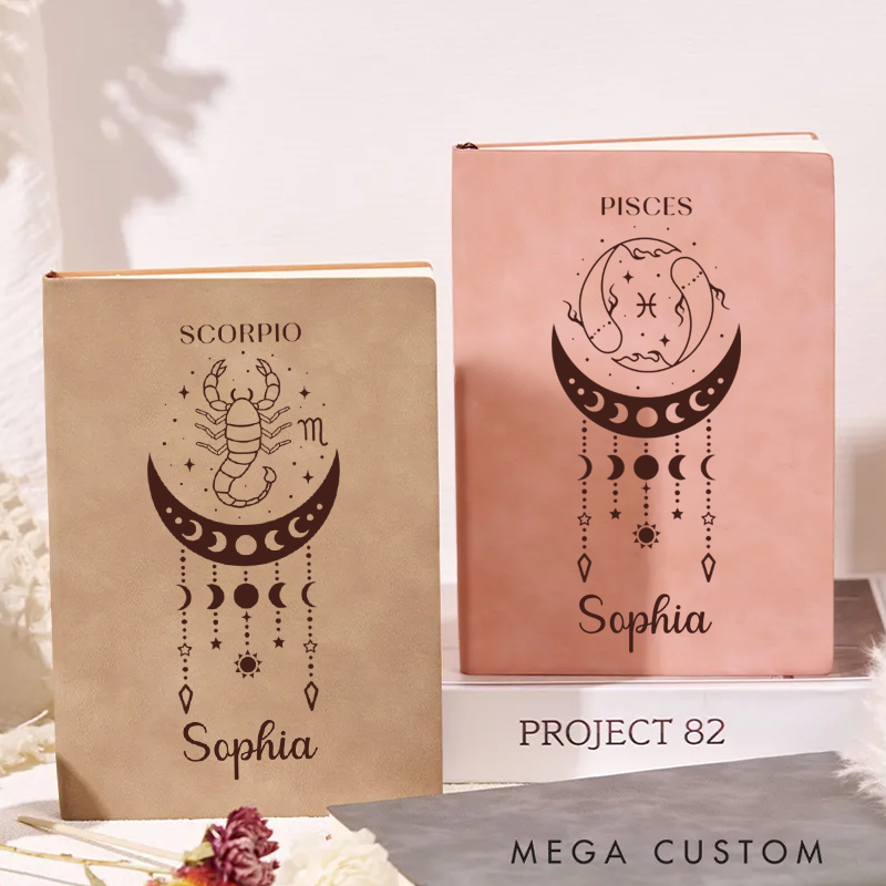 Personalized Zodiac Journal Hardcover Astrology Notebook Writing & Journaling Zodiac Sign Journal Notebook