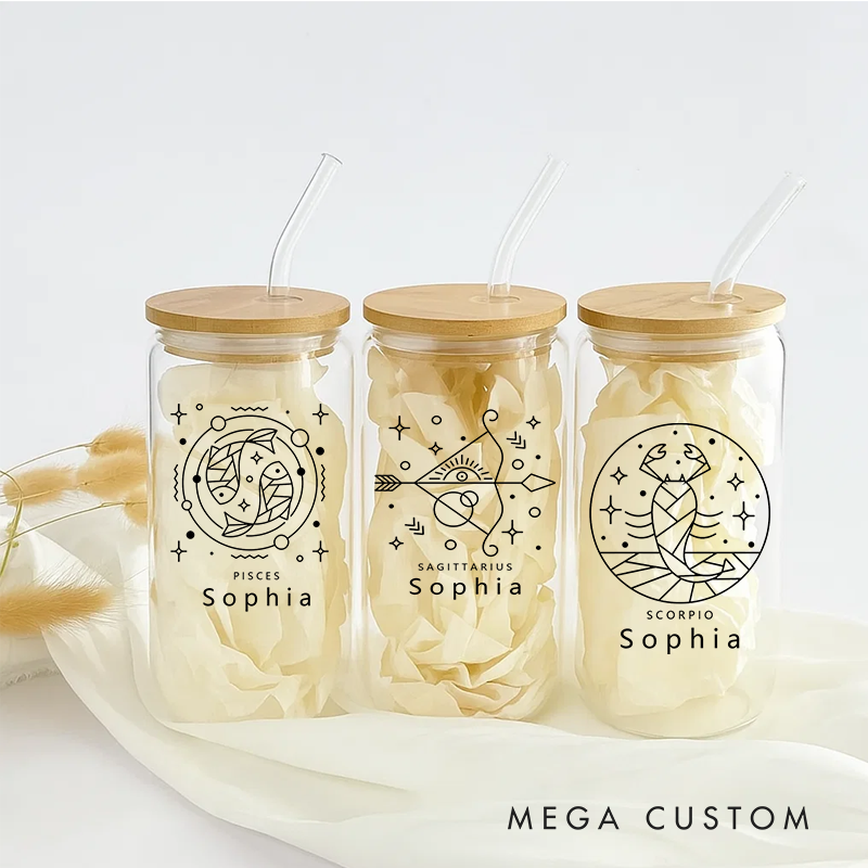Personalized Zodiac Sign Floral Tumbler Coffee Tumbler Zodiac Personalized Birthday Gift Astrology Gift Celestial Moon Gifts Christmas Zodiac Gift