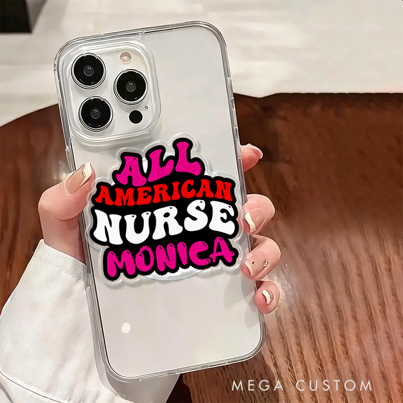 Personalized All American Nurse Phone Grip Holder Magnetic Phone Holder 
