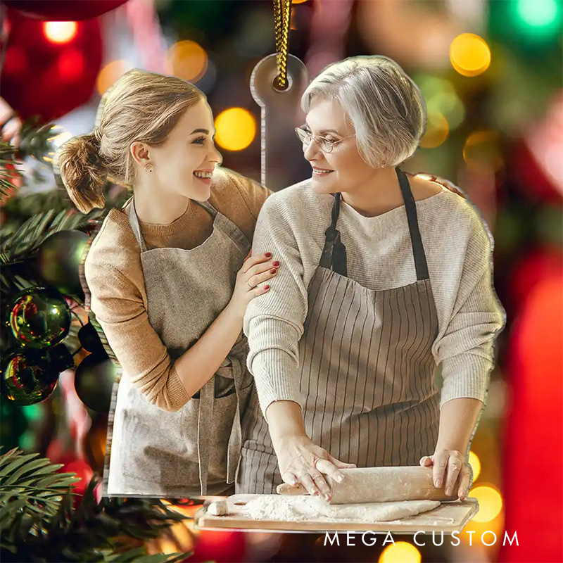 Personalized Acrylic Photo Christmas Ornament Photo Baking Lovers Ornament Christmas Tree Car Pendant for Baking Lover Gift